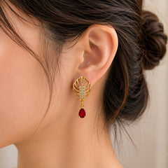 Zircon Hoop Bali-219(Maroon)
