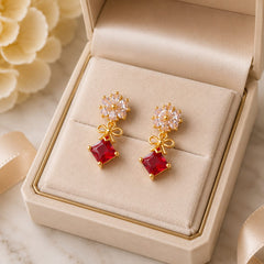 Zircon Earring-221 (Maroon)