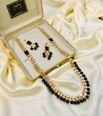Kundan Mala Set-03 (Black)