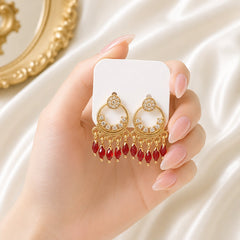 Zircon Earring-222 (Maroon)