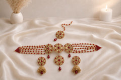 Rajwadi Choker Set-01(Maroon)