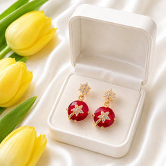Zircon Earring-223 (Maroon)