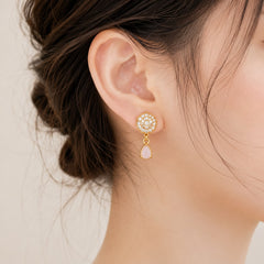 Zircon Earring-168(Pink)