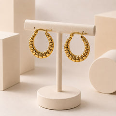 Stainless Steel Hoop Earring-07 (Golden)