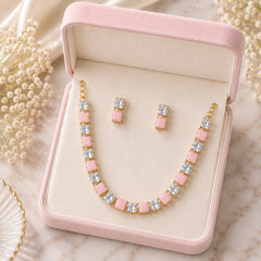 Zircon Locket Set-167 (Pink)