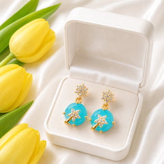 Zircon Earring-223 (Ferozi)