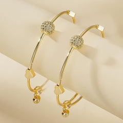 Adjustable Adult Bangle-61 (Golden Ball)