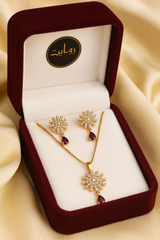 Zircon Locket Set-33 (Maroon)