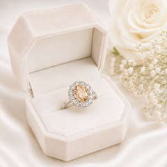 Zircon Ring-466 (Silver/Golden)