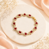 Zircon Bracelet-79 (Golden/Maroon)