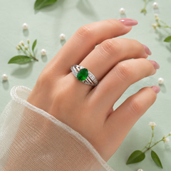 Zircon Ring-460 (Silver/Green)