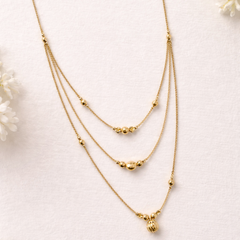 Gold Chain 3 Layer Mala-137 (Golden)