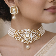 BAREEHA Choker Set (Pearl)