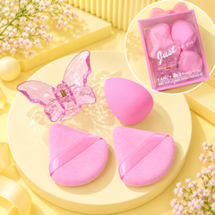 Makeup Puff & Clip Set (Light Pink)