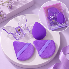 Makeup Puff & Clip Set (Purple)