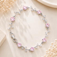 Tulip Grace Bracelet (Silver/Pink)