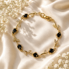 Tulip Flower Bracelet (Golden/Black)