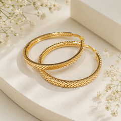 Stainless Steel Hoop Earring-16 (Golden)