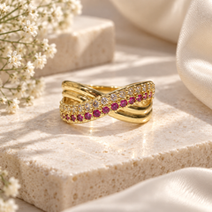 Zircon Ring-130 (Maroon)