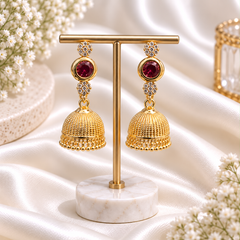 Zircon Jhumki-114 (Maroon)