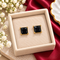 Zircon Studs-262 (Golden.Black)