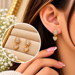 Zircon Hoop Earring-300 (Golden)