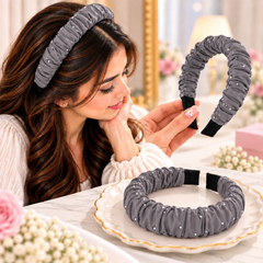 Ruffle Fancy Headband-02 (Gray)
