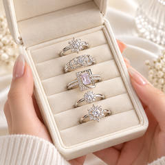 Silver Sparkle – 5 Rings Collection (Without Box)