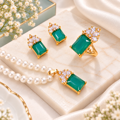 Zircon Mala Set-01 (Mint Green)