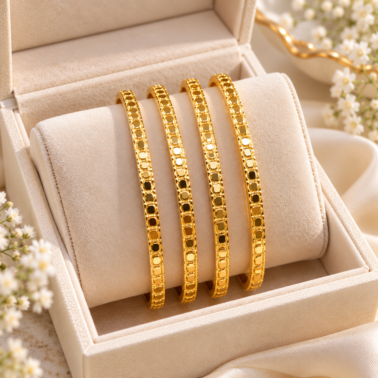 Gold Bangles-176 (Size 2.8 (Dhai)