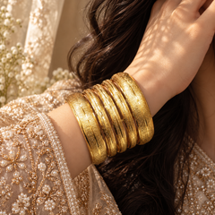 Chunky Bangles-103 (Golden Glitter Bangles)