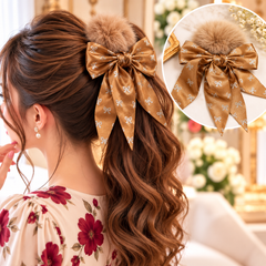 Bow Furry Ponytail-01 (Brown)