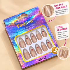Heart Nails-02 (Light Peach)