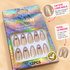 Heart Nails-02 (Cream)