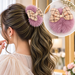Bow Furry Ponytail-02 (Purple)