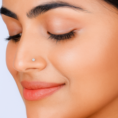 Nose Pin-01 (Silver/Golden) (Titanium G23)