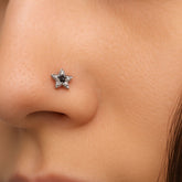 Nose Pin-02 (Silver/Black) Titanium G23