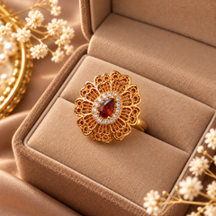 Zircon Ring-483 (Golden/Brown)