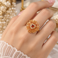 Zircon Ring-484 (Golden/Brown)