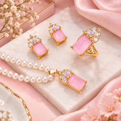 Zircon Mala Set-01 (Pink)