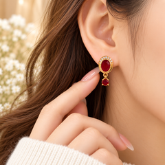 Zircon Hoop Earring-263 (Golden)