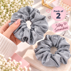 Silk Satin Scrunchies-02 (Gray)