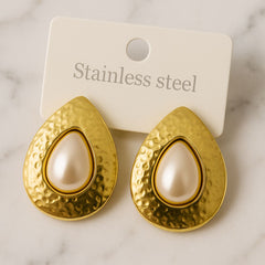 Stainless Steel Ear Studs-19 (Golden)