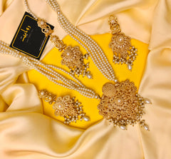FARZEEN Rani Mala Set (Pearl)