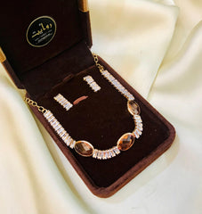 Zircon Necklace-25 (Golden)