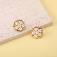 Stainless Steel Ear Studs-13 (Golden)