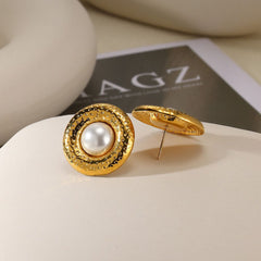 Stainless Steel Ear Studs-15 (Golden)