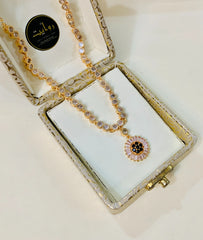 Zircon Necklace-274 (Black)