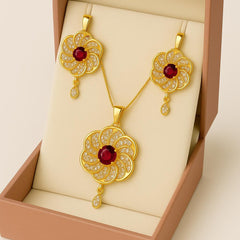Zircon Locket Set-39 (Maroon)