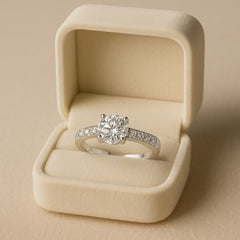 Silver Zircon Ring-129 (Silver)